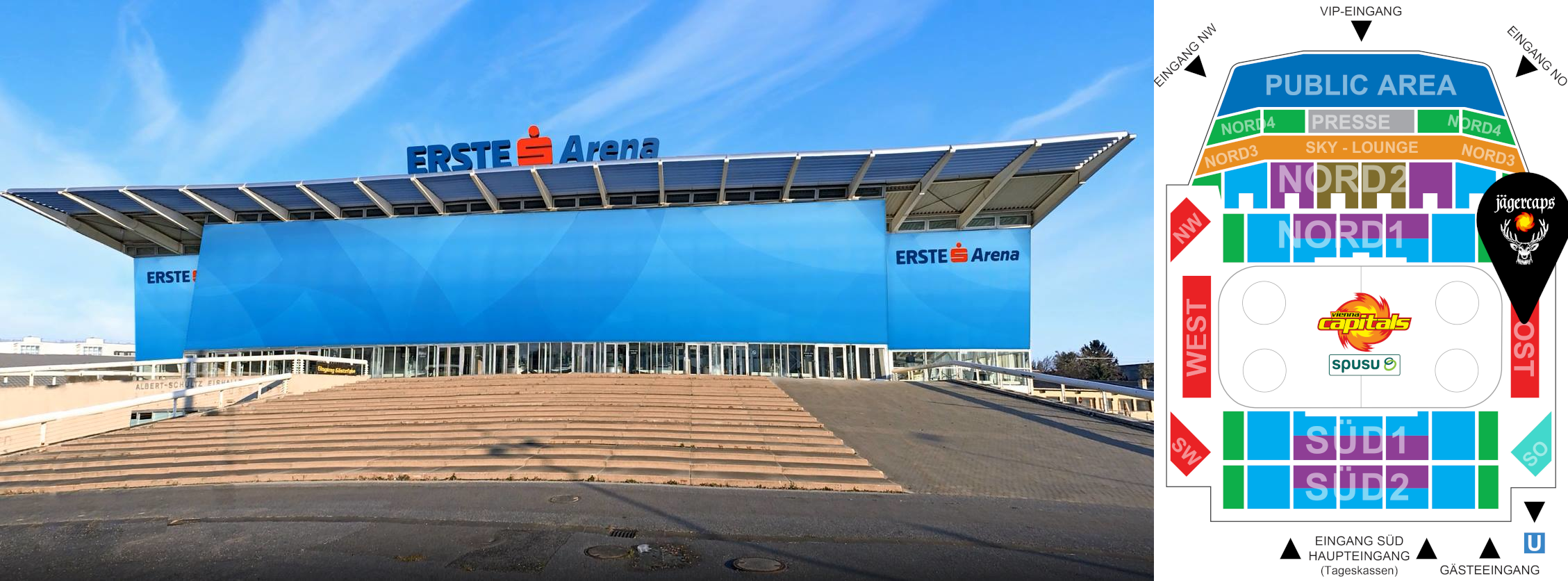 Erste Bank Arena mit Saalplan